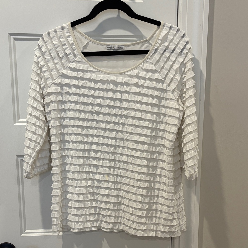 Moa Moa White Ruffle Blouse